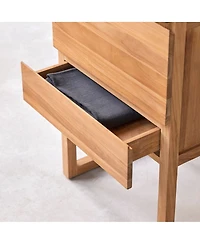 Tikamoon Edgar solid teak and ceramic bathroom cabinet 60 cm