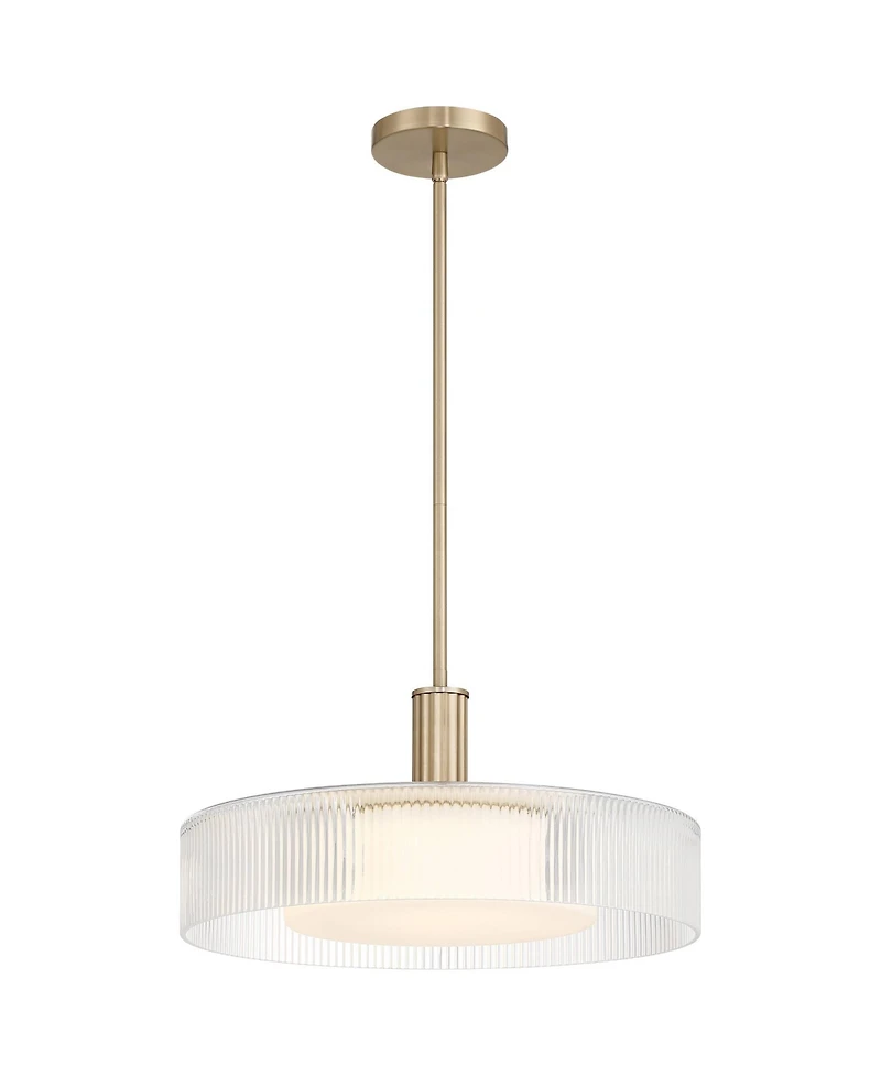 Possini Euro Design Gloria Wide Satin Brass and Glass Led Pendant Light