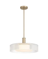 Possini Euro Design Gloria Wide Satin Brass and Glass Led Pendant Light