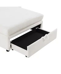 Streamdale Furniture Modern Chaise Sofa Bed with Hidden Storage and Pillows