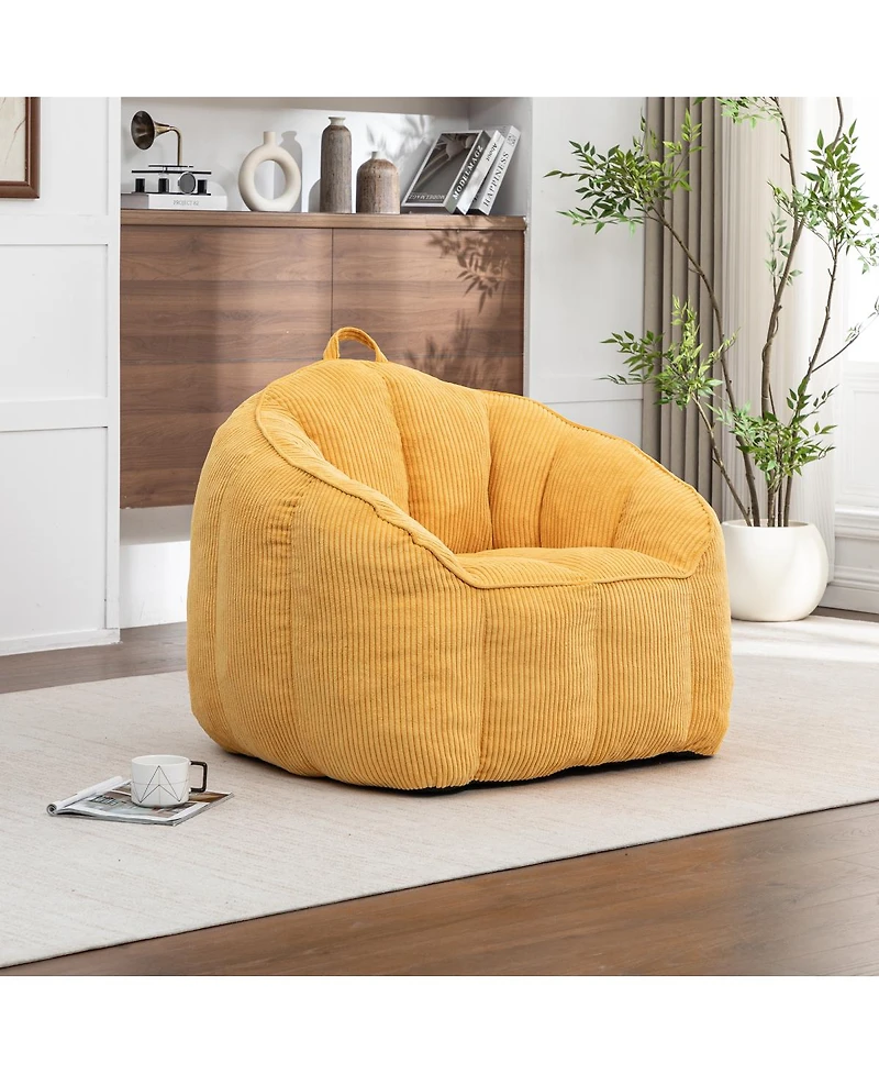 Streamdale Furniture Giant Corduroy Bean Bag Chair with Armrests for Adults and Teens