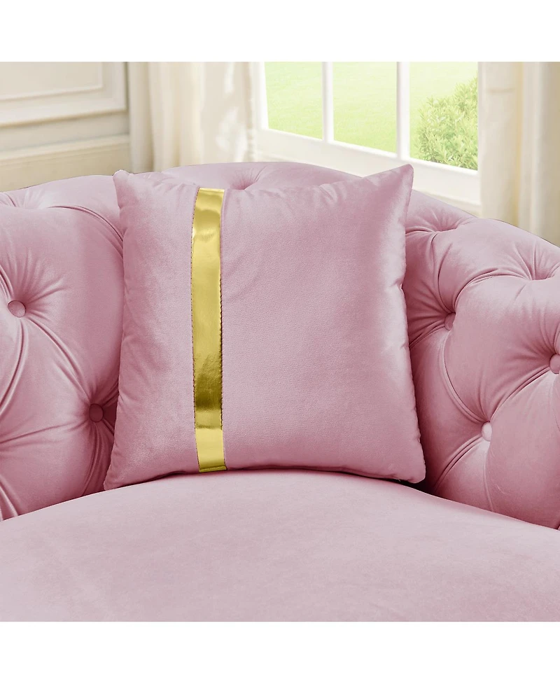 Streamdale Furniture 3-Piece Velvet Chesterfield Sofa Set with Accents and 6 Pillows