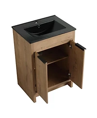 Sillysis Inch Freestanding Bathroom Vanity with Ceramic Sink