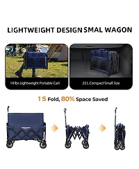 Streamdale Furniture Expandable Dual-Layer Utility Wagon with 5inch Wide Wheels 220lbs Capacity