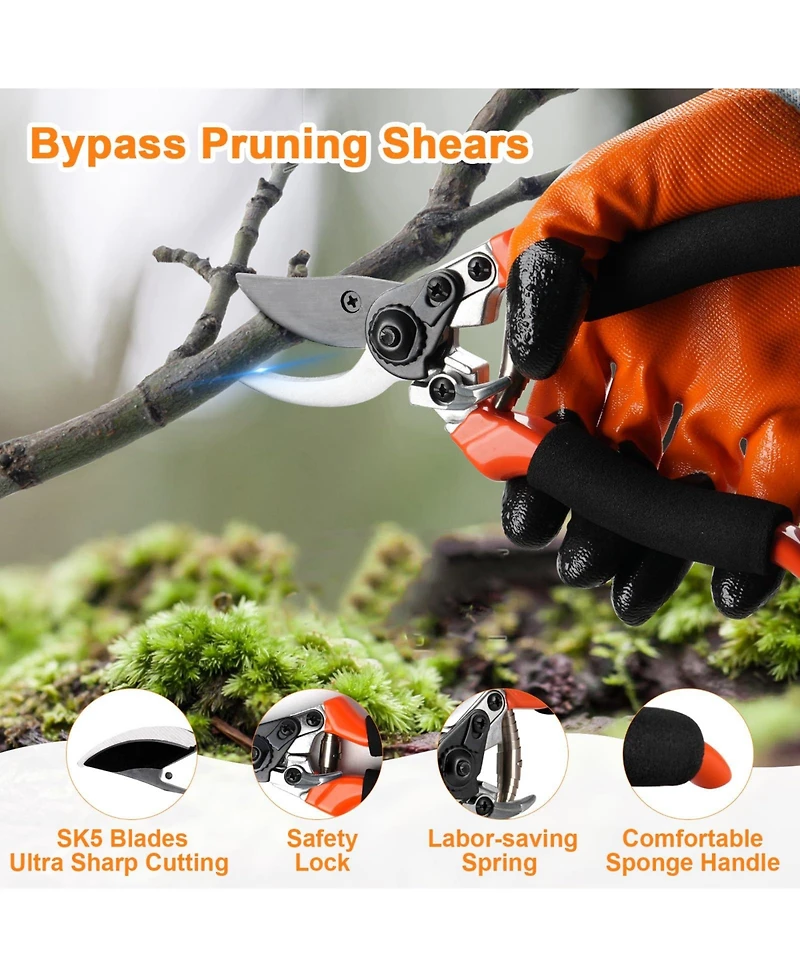 Xdovet Pruning Shears Set Garden Snips Gloves Storage Bag Handheld Plant Care Kit