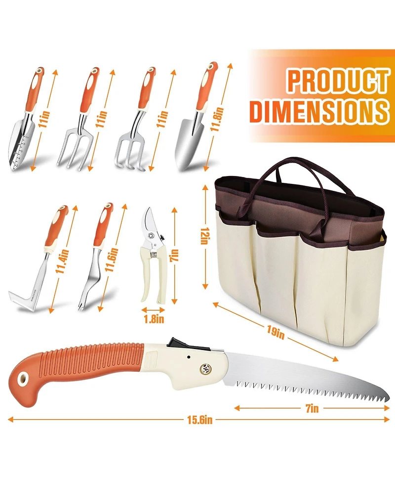 Xdovet Garden Tool Set 10pieces Stainless Steel Kit Gift