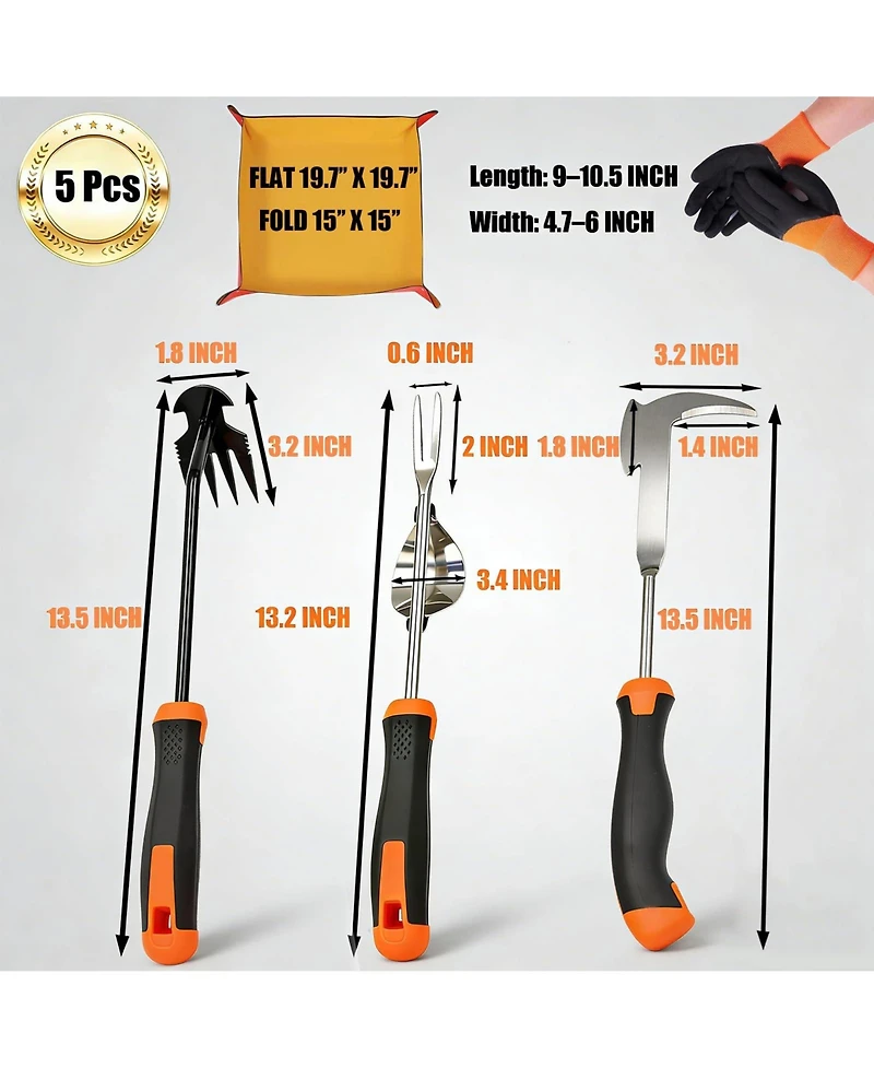 Xdovet Weed Puller Tool Stainless Steel Garden Weeding Set
