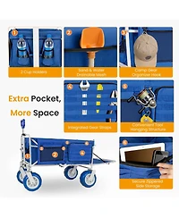 Streamdale Furniture Heavy Duty Collapsible Beach Wagon with All-Terrain Wheels 500lbs Capacity