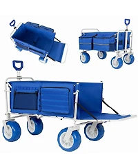 Streamdale Furniture Heavy Duty Collapsible Beach Wagon with All-Terrain Wheels 500lbs Capacity
