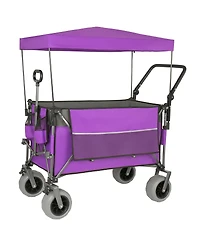 Streamdale Furniture Multi-Functional Folding Wagon Cart with Canopy and All-Terrain Tires