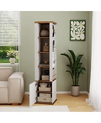 Streamdale Furniture 360 Rotating Storage Cabinet with Full-Length Mirror