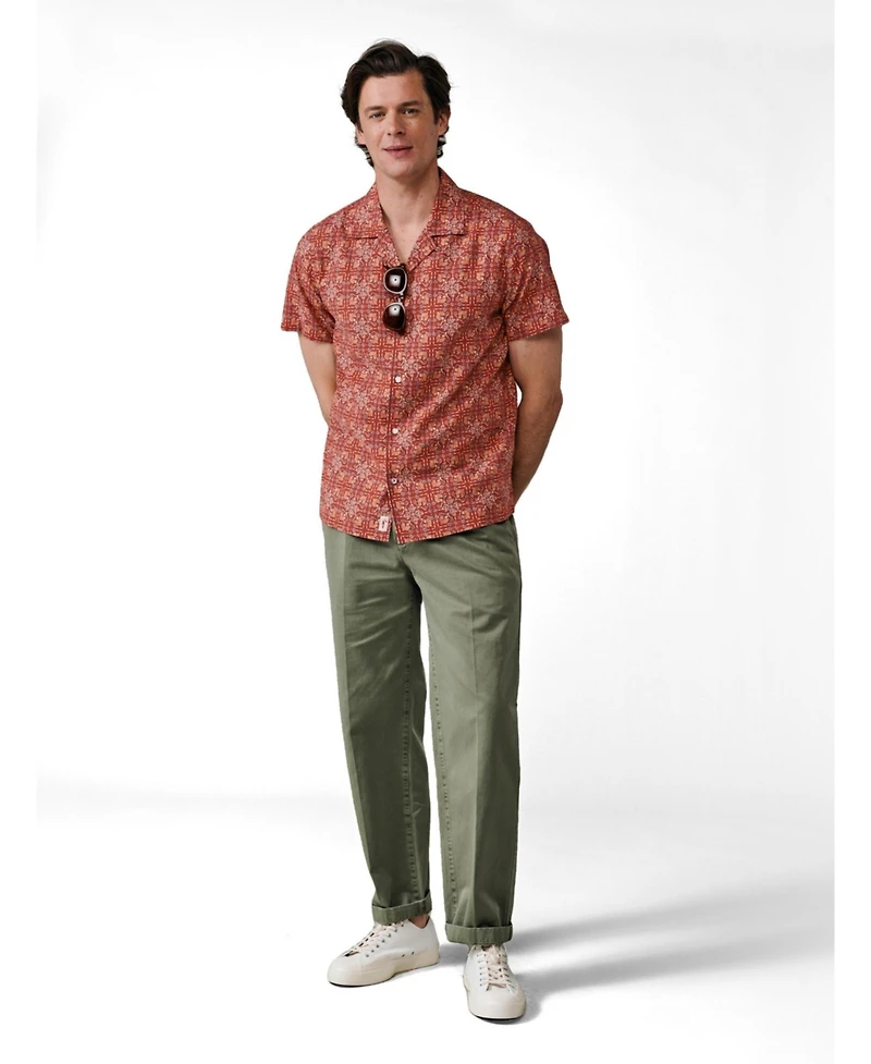 Aubin Men's Abbey Cuban Collar Short Sleeved Shirt