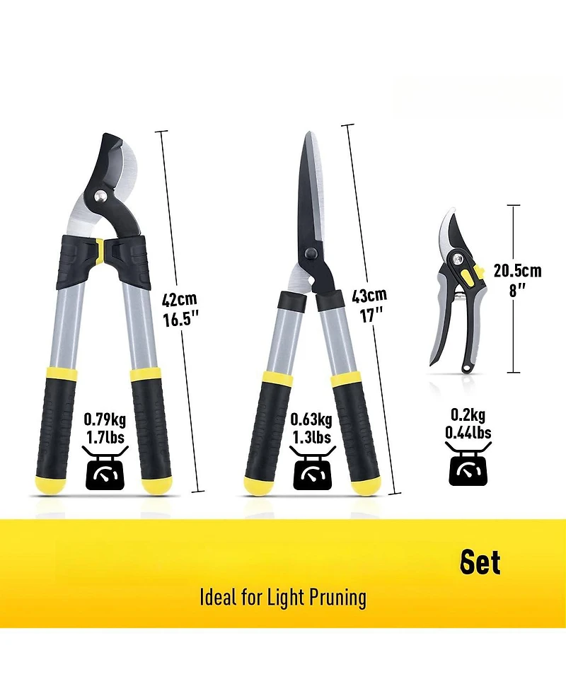 Xdovet Loppers Garden Shears Pruners Tree Shrub Care Kit Soft Grip