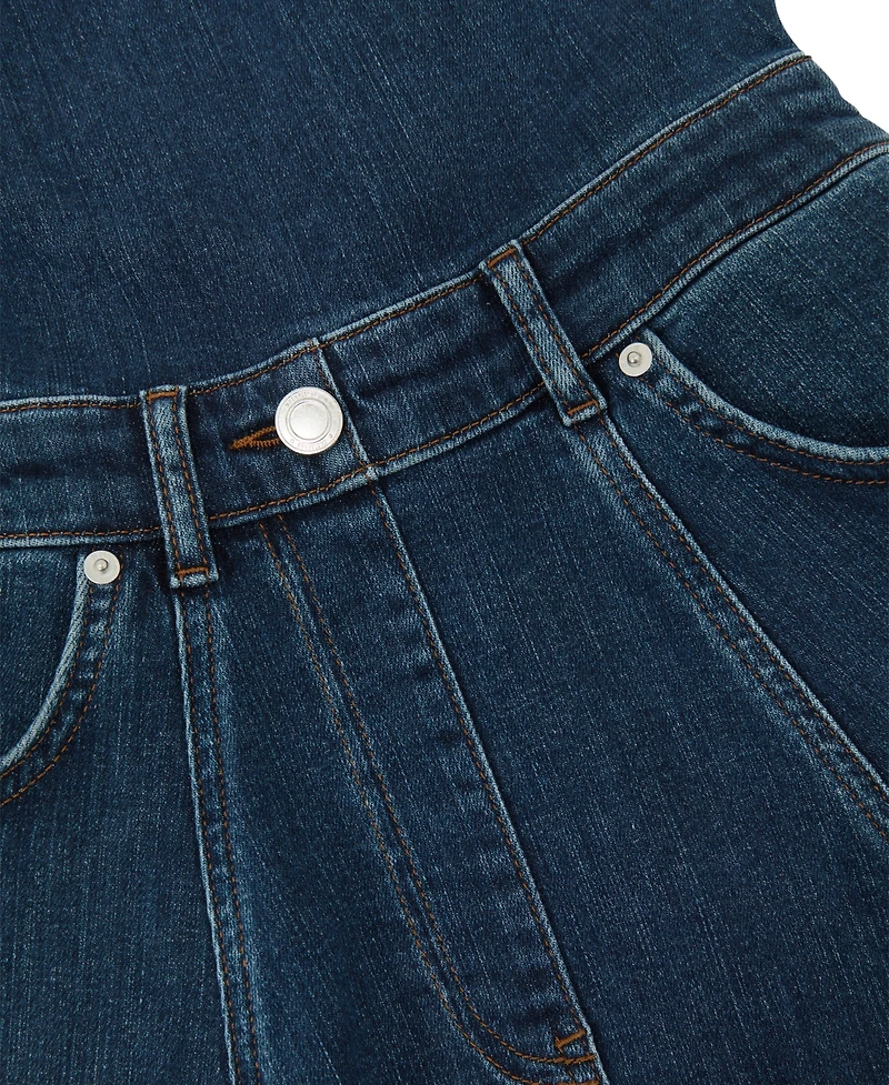 Reiss Women's Rosie Waisted Denim Midi Dress