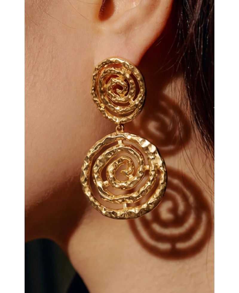 Retro Chic Eternal Spiral Drop Earrings