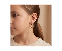 GiGiGirl Charming 14K Gold Plated Red Enamel Heart Dangle Earrings