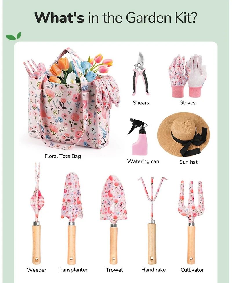 Xdovet Gardening Tools Gift Set Women Rust-proof Heavy-duty Florganizer Bag
