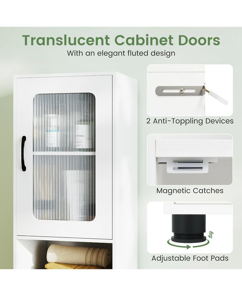 Volenca Tall 67-in Bathroom Storage Cabinet Freestanding Organizer