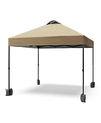 homfan 10x10 Pop Up Canopy Tent With Sidewall, Easy Setup, Upf 50+ Protection, Adjustable, Portable, Includes Wheeled Bag, Stakes And Sandbags