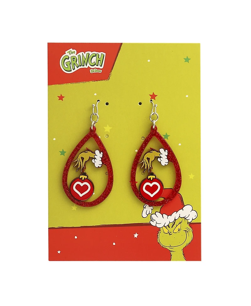 Dr. Seuss Dr Seuss Grinch Hand Heart Ornament Dangle Earrings