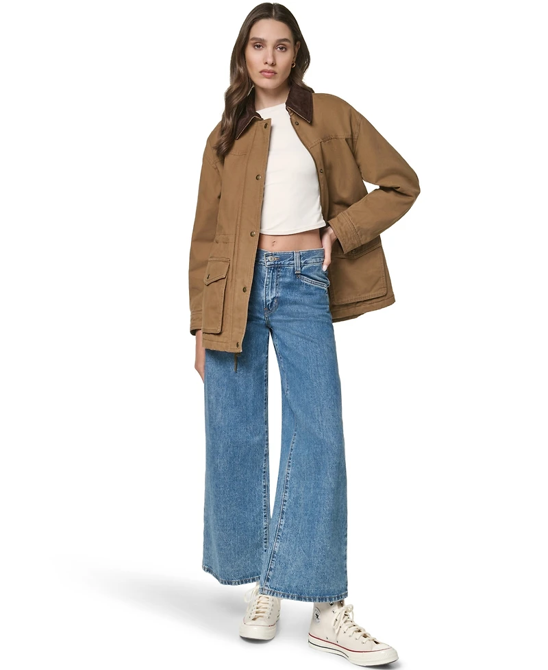 Levi's Women's Anorak Corduroy Collar Denim Coat