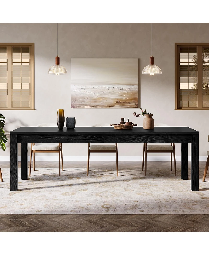 Tribesigns 78.7" Large Dining Table for 6 8 10, Solid Wood Rustic Kitchen Table, Modern Farmhouse Rectangular Desk