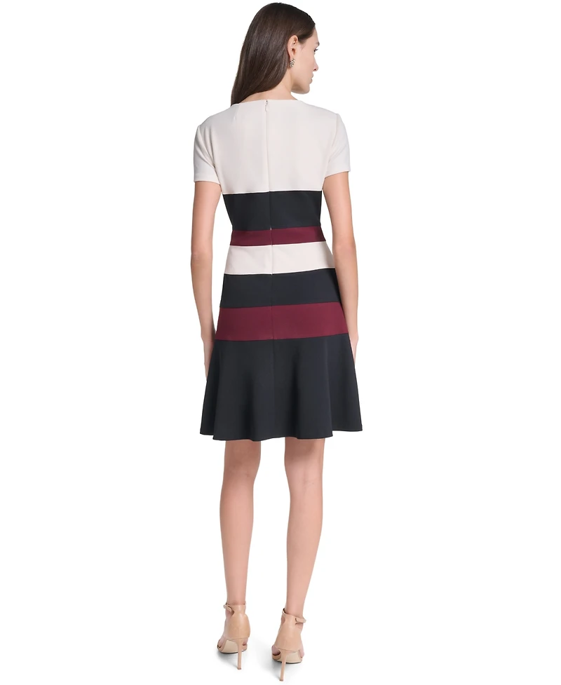 Tommy Hilfiger Women's Short-Sleeve Colorblock Sheath Dress