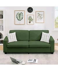 homfan Modern Oversized Deep Seat Loveseat with Soft Corduroy Fabric, Machine-Washable Covers and Durable Metal Frame - Cozy Seating for Living Room