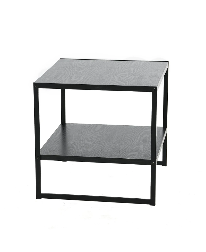 Household Essentials Jamestown Square End Table with Storage Shelf