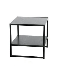 Household Essentials Jamestown Square End Table with Storage Shelf