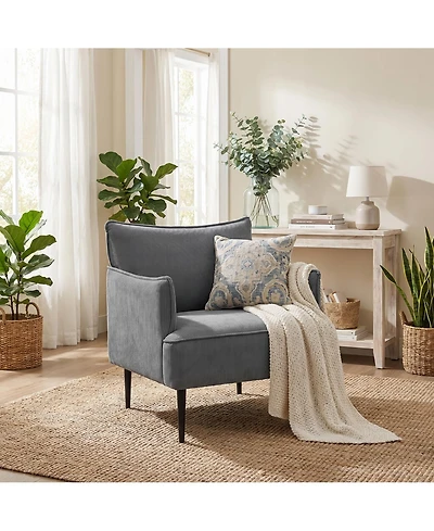 homfan Mid-Century Modern Accent Chair with Corduroy Fabric and Sturdy Wood Frame