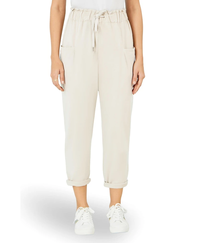 Yumi Women's Cotton Relaxed Stretch Trousers