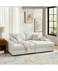 Hulala Home Tychon 87inch Upholstered Square Arm Deep Seating Sleeper Sofa
