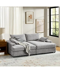 Hulala Home Tychon 87inch Upholstered Square Arm Deep Seating Sleeper Sofa