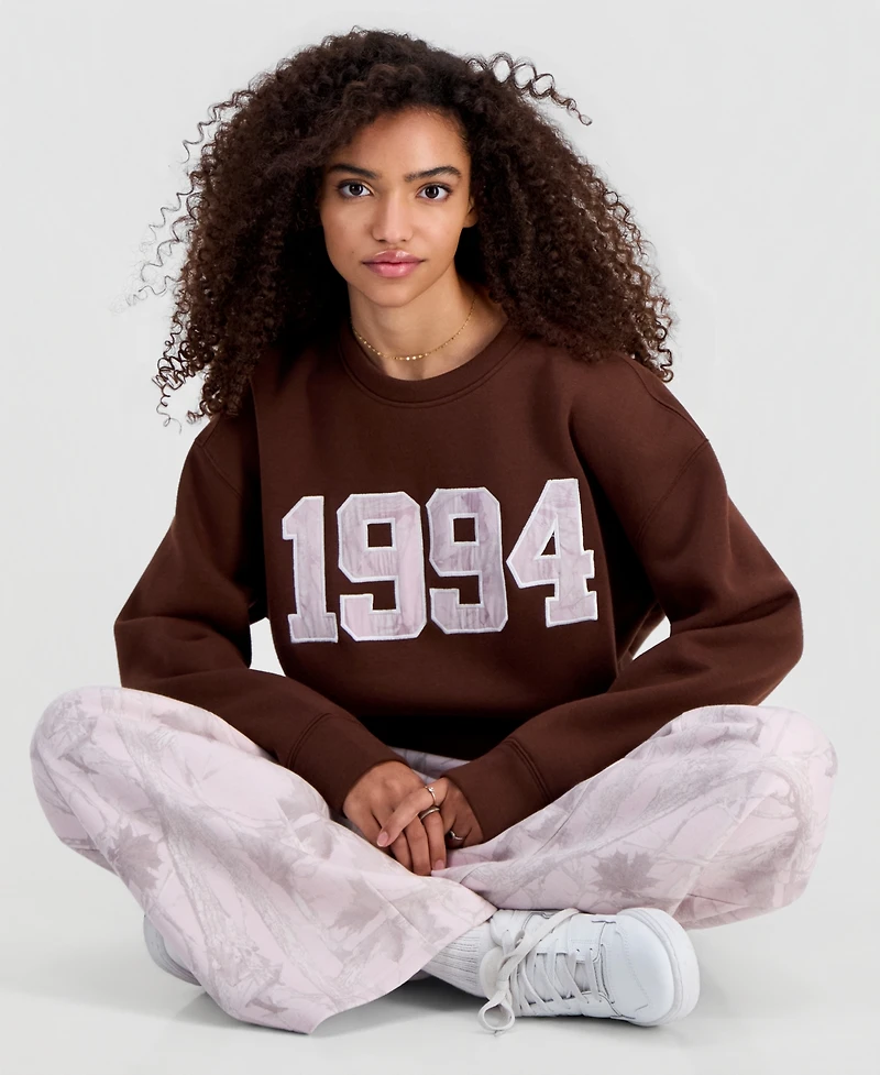Almost Famous Juniors' Woodland Camo-Print Wide-Leg Sweatpants
