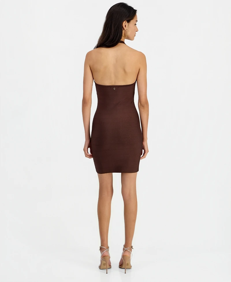 Guess Women's Alexis Halter Bandage Mini Dress