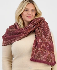 Style & Co Women's Paisley Floral Jacquard Wrap Scarf, Macy's Exclusive