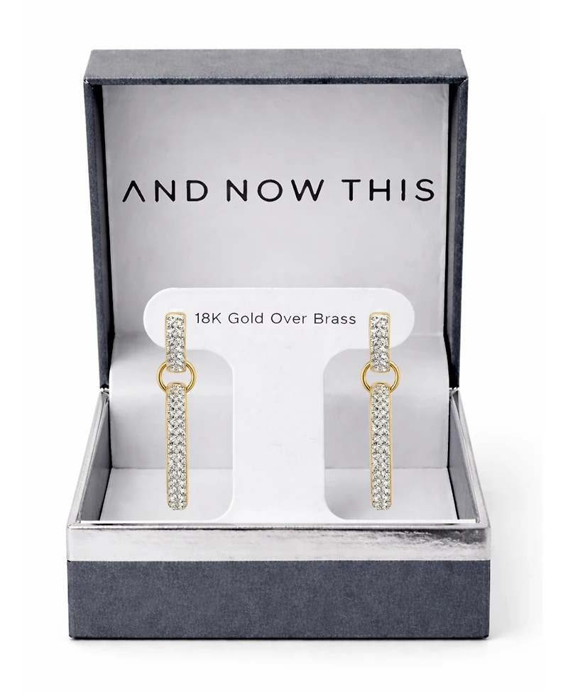 And Now This Crystal Drop Hinged Hoop Earrings