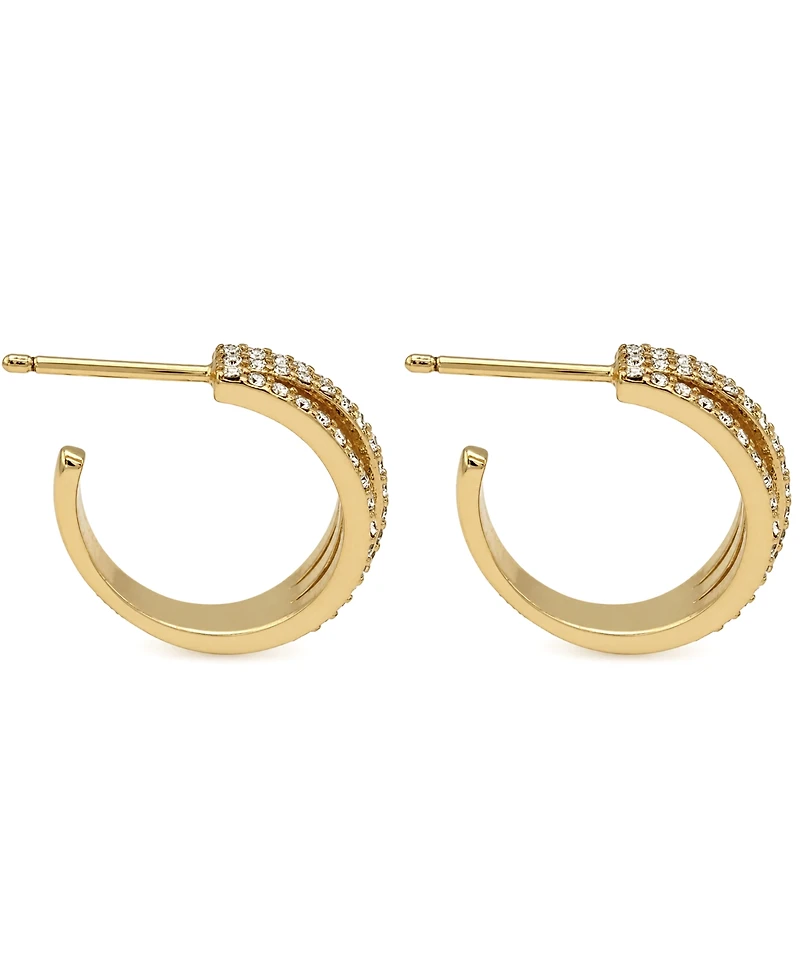 And Now This Gold Plated 2-Piece C Hoop Bar Earrings Set