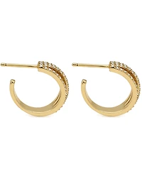 And Now This Gold Plated 2-Piece C Hoop Bar Earrings Set