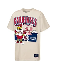Mitchell & Ness Big Boys and Girls Cream St. Louis Cardinals Step Back Up Mascot T-Shirt
