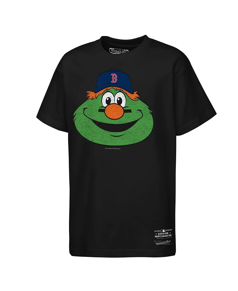 Mitchell & Ness Big Boys and Girls Black Boston Red Sox Face Mascot T-Shirt