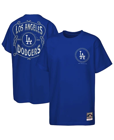 Mitchell & Ness Big Boys and Girls Royal Los Angeles Dodgers Cooperstown Rodeo Rope T-Shirt
