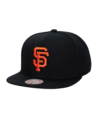 Mitchell & Ness Men's and Women's Black San Francisco Giants Side Logo Snapback Hat