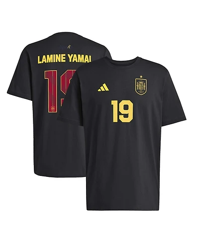 Adidas Men's Lamine Yamal Black Spain National Team Name & Number T-Shirt