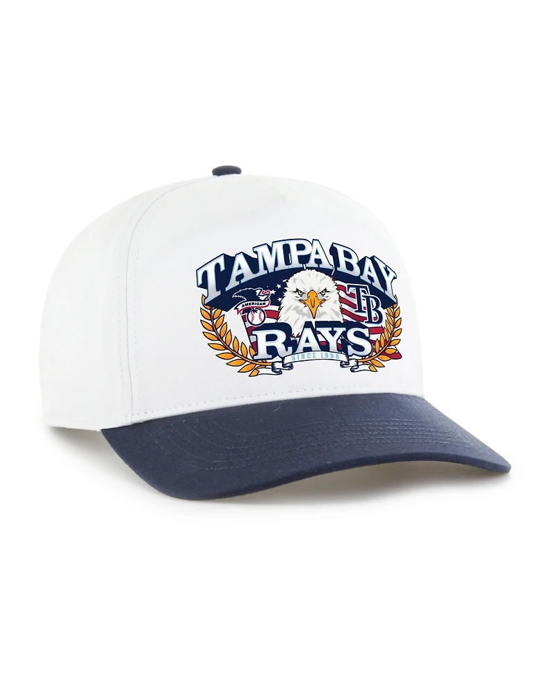 '47 Brand Men's White/Navy Tampa Bay Rays Americana Eagle Hitch Adjustable Hat