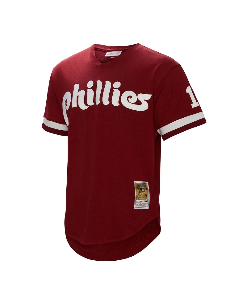 Mitchell & Ness Men's John Kruk Burgundy Philadelphia Phillies Big Tall Cooperstown Collection Mesh Batting Practice Jersey
