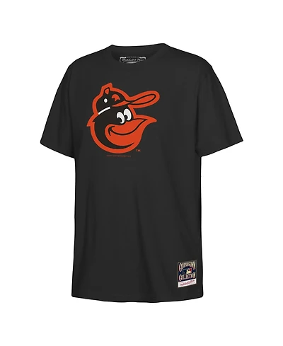 Mitchell & Ness Big Boys and Girls Black Baltimore Orioles Retro Logo T-Shirt