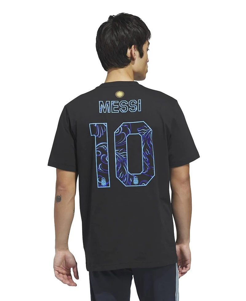 Adidas Men's Lionel Messi Black Argentina National Team 2026 Away Jersey Hook Name Number T-Shirt