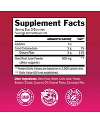 Sugar Free Beet Root Gummies - Nitric Oxide Beet Chews Infused with Coconut Oil for Highest Absorption - Supports Energy & Whole Body Health